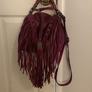 Purple fringe crossbody purse by Baginning